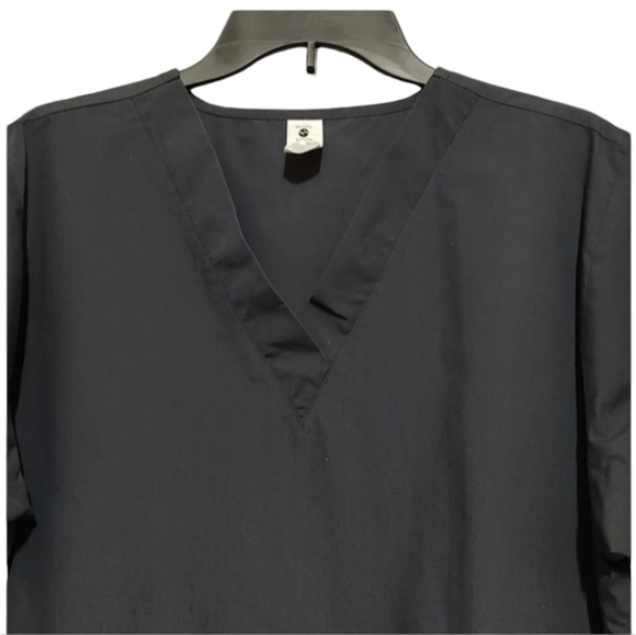 Scrub Top Pewter V Neck Short Sleeve Strictly Scrubs sz Large - Picture 4 of 6